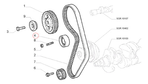 Ruleman Tensor Correa Distribucion  Fiat Mobi Way 1