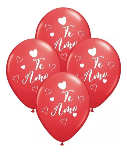 Combo Globo Te Amo Romantico San Valentin X 5 Unidades 0