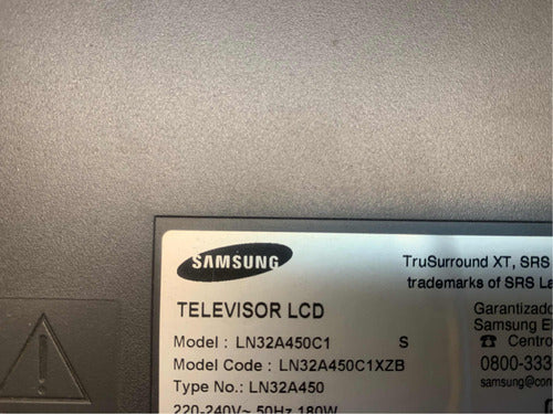 Acople Sin Base Samsung Ln32a450 , Con Tornillos 3