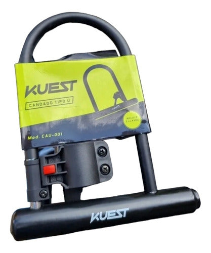 Kuest Motorcycle Bicycle U-Lock Anti-Theft Security Lock 2 Keys New 1