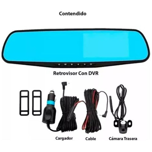 Espejo Retrovisor Con Cámara Trasera Delantera Pantalla Lcd 1