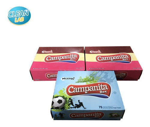 Disposable Paper Tissue Handkerchiefs Campanita 32x75 Un. Box 1