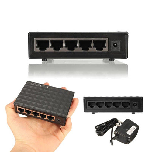 5 Port Ethernet Network Switch Plug and Play Internet 0