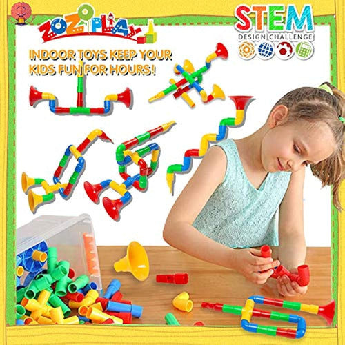 Zozoplay STEM Toys Candados Para Tubos 72 Piezas Tubulares Y 3