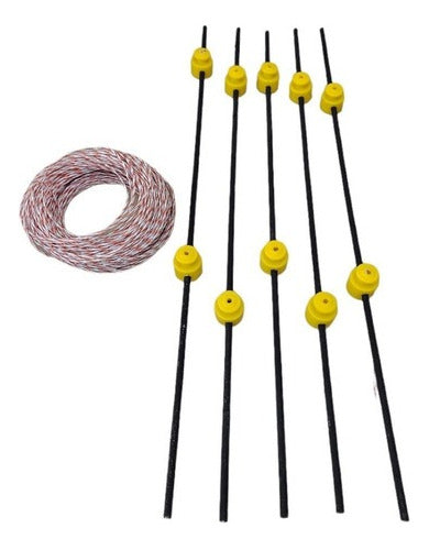 TRES MOLINOS 100m Extension Kit Steel Rods + Wire + Insulators 0