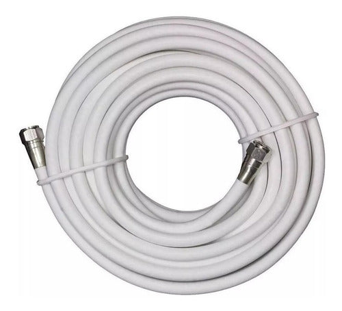 Cable Para Tv Coaxil Armado 10 Mts Macho - Macho Rg6 Blanco 0