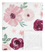 Sweet Jojo Designs Burdeos Y Rosa Acuarela Floral Manta Bebé 0