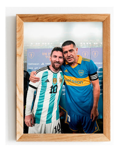 Messi and Riquelme Front Argentina Boca - Madrid Deco Framed Picture 0