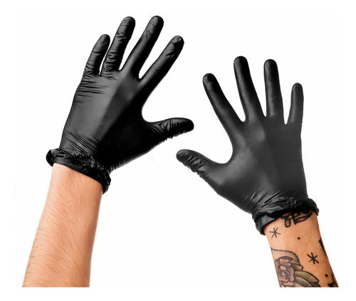 DISPOSABLE GLOVES Nitrile Black X 100 - Size M 0