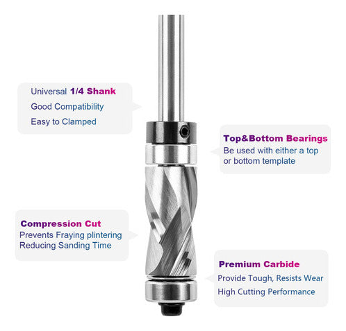 Broca De Router Carbide Para Madera 1,3 Cm Mango 0,6 Cm 4