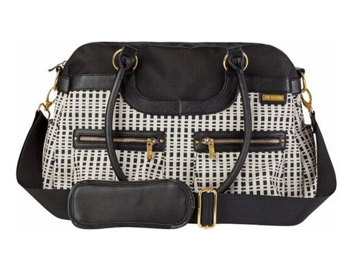 JJ Cole Bolso Maternal Satchel Black & Cream 1