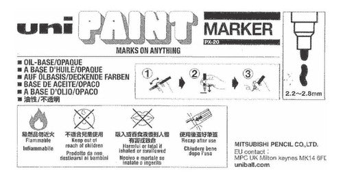 Uni-ball Uni Paint PX-20 Oil-Based Enamel Paint Marker Blue Color Box of 12 2