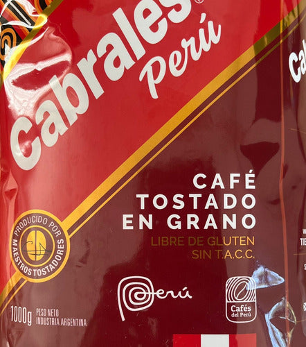 Cabrales Combo Café Granos Tostado Peru Arabica 2kg S/tacc 4