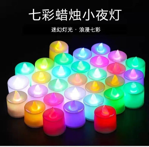 Velas Led 24 Piezas Multicolor Decoracion Souvenir 2