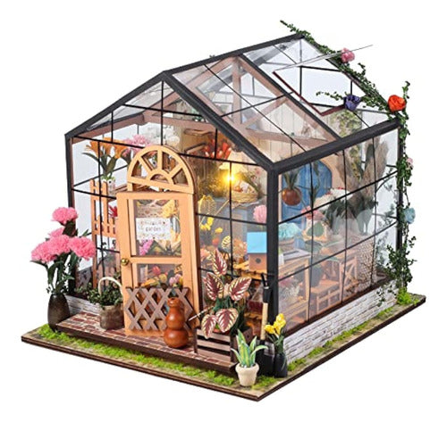 Insgen Miniature Dollhouse Greenhouse Building Kit 0