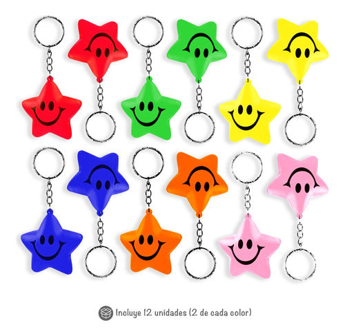 Iko Shop Smiling Star Stress Relief Keychains Pack of 12 1