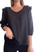 Women's Solid Color Blouse 3/4 Sleeve Lightweight Fibrana Top Lady 0