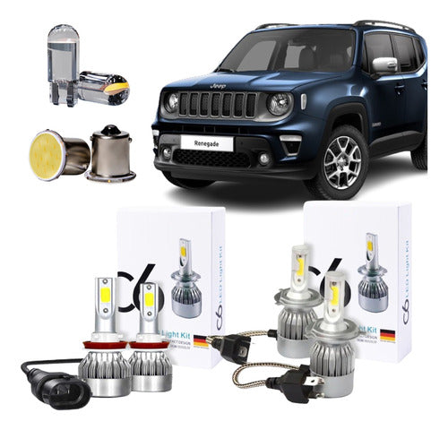 C6 Lampara Cree Led Alta Baja Auxiliares T10 Stop Jeep Renegade 0