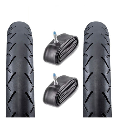 Set of 2 Beach Cruiser Bicycle Tires + Tubes 20-inch 0
