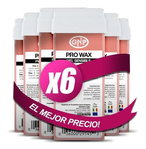 GNP 6x Cera Depilatoria Rollon Rosa GNP Depilación Sensible Nice 0