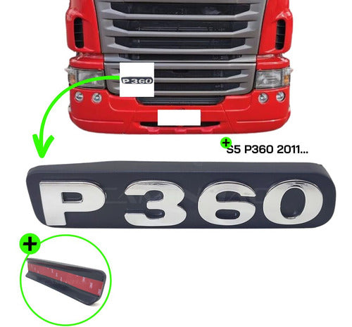 Emblema Modelo Potência Para Scania P360 Série 5 Cromado 0