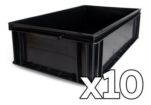 Plastic Stackable Container Athena 6417A 60x40x17 cm X10u 1