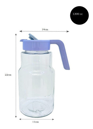 Glass Jug for Water or Juice with Lid 1