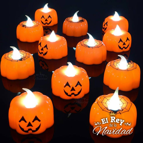 Set of 6 Warm Light Pumpkin LED Electronic Candles for Halloween Decor 1