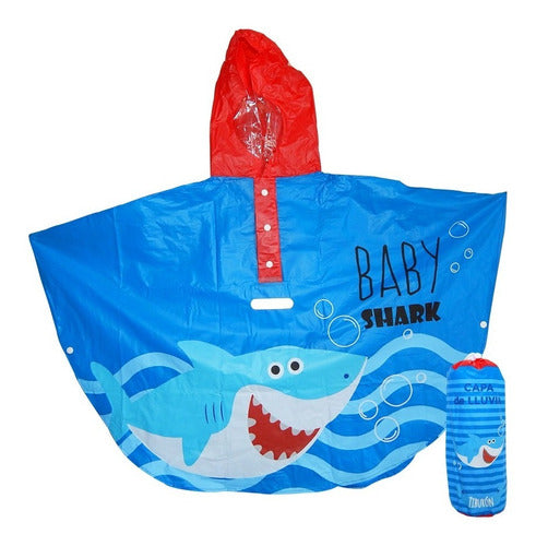 Shark Rain Poncho Kids Waterproof Cape 0