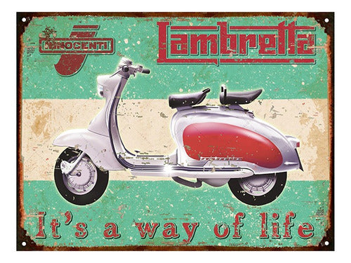 Vintage Advertising Tin Sign Lambretta Innocenti X273 2