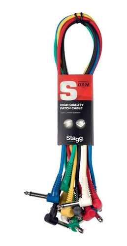 Cable Interpedal De 60 Cm - Plug Angular X 6 Stagg Spc060le 0