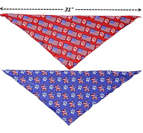 Boombone 4 De Julio Bandana Para Perros Paquete De 2 Bufanda 3