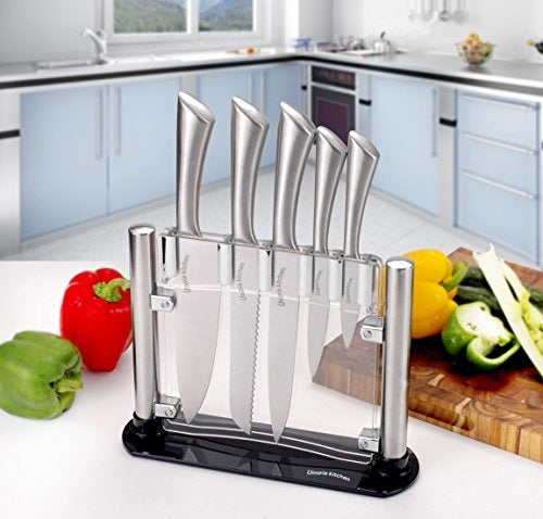 Juego De Cuchillos Utopia Acero Inox. 5 Cuchillos + Soporte 4