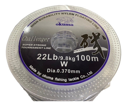 Okuma Nylon Challenger 0.37 Mm 9.8 Kg Roll X 100 M 0