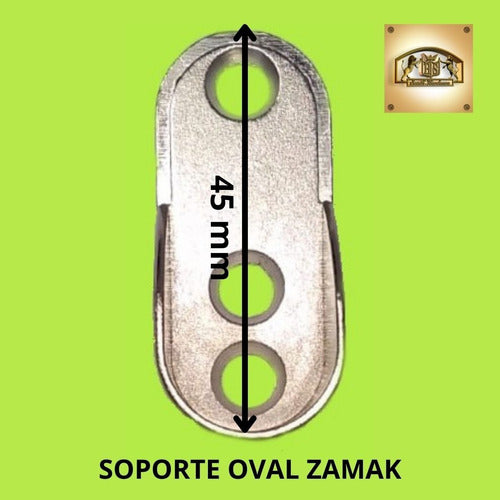 Pack of 10 Zamak Oval Wardrobe Lateral Supports 3