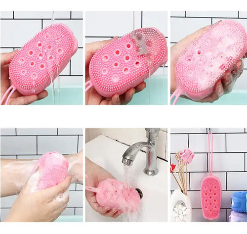 Exfoliating Silicone Body Bath Shower Sponge Colors 3