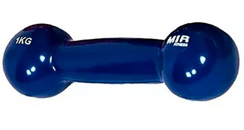 MIR Fitness Dumbbell Set Covered with Rubber 1 Kg Weights for Pilates 0