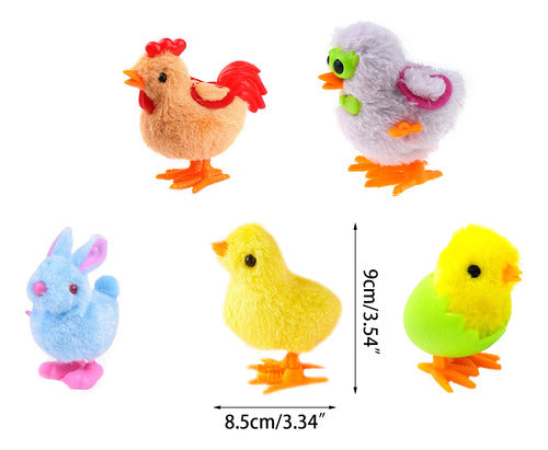 (02 #mold) Windup Toy Cartoon Dancing Chick/bunny Mini Clock 1