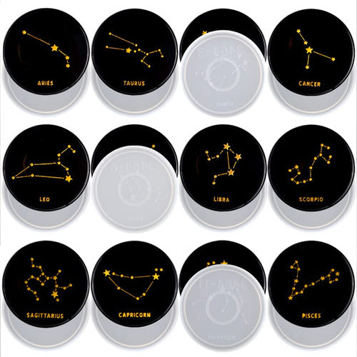 Moldes De Silicona Para Resina - 12 Constelaciones Horoscopo 0