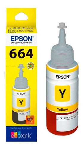 Botella Tinta Epson Original T664420 Amarillo L380 L395 0