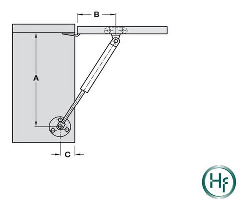 Häfele Gas Piston Cabinet Door Lifter 60 N 1