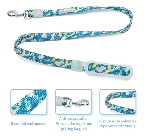 JYAOJYUE Blue Dog Collar and Leash Set 1