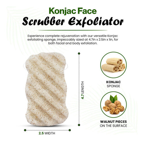 Sahbinat - Esponja De Bano De Nogal Konjac Natural, Esponja 1