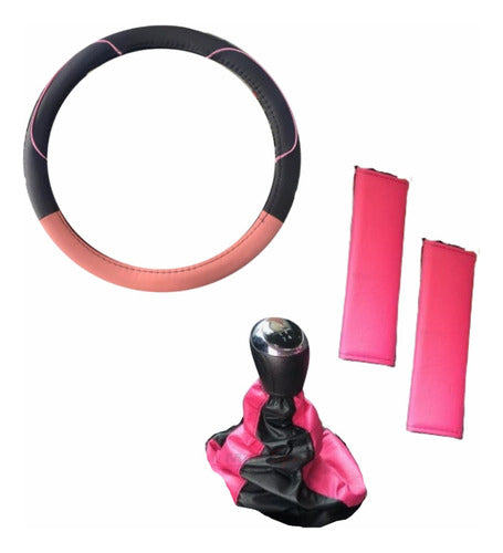 Ford Ka Combo- Steering Wheel Cover + Gear Shift Cover + Seatbelt Covers 0