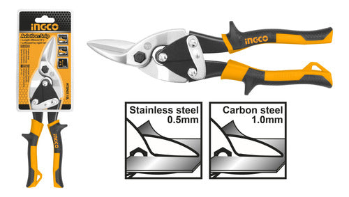 Tesoura De Aviação Corte Esquerdo Ingco 10 5