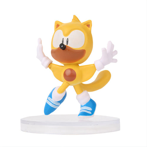 Sonic Mini Figura Colección Decoración Super Amarillo Base 1