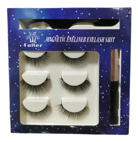 Toher Magnetic Eyeliner False Lashes X 3 Pairs 0