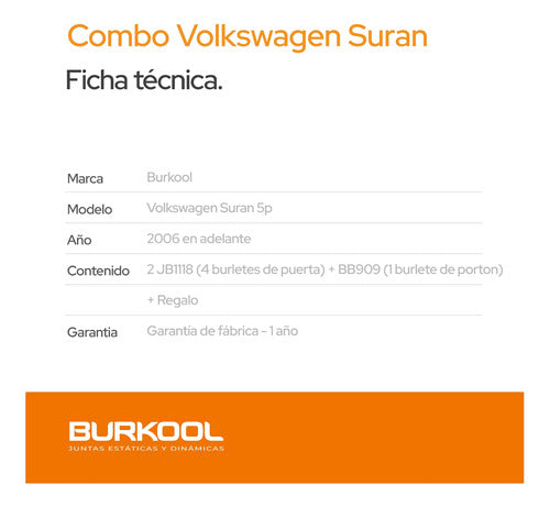 Combo Door and Trunk Seals for Volkswagen Suran by Burkool - Combo Burletes De Puertas Y Baul Para Volkswagen Suran