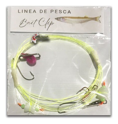 Jlpesca Linea Pesca Pejerrey Dos Brazoladas Con Doble Baitclip 0