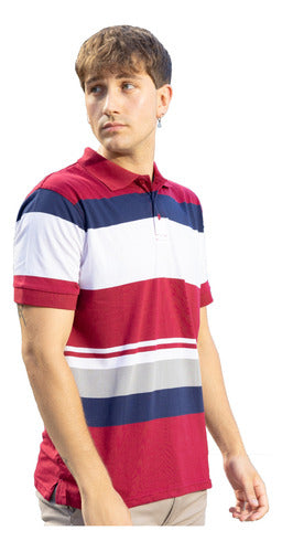 Men's Premium Imported Striped Cotton Polo Shirt in Special Sizes 49